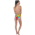 Abstract Cube Colorful  3d Square Pattern Tie Strap One Piece Swimsuit View2