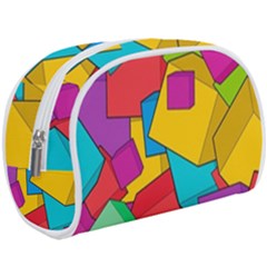Abstract Cube Colorful  3d Square Pattern Make Up Case (Large)