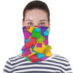 Abstract Cube Colorful  3d Square Pattern Face Seamless Bandana (Adult)