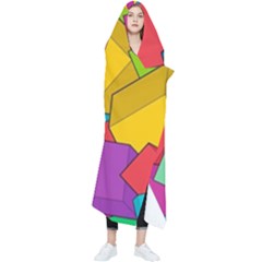 Abstract Cube Colorful  3d Square Pattern Wearable Blanket