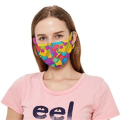 Abstract Cube Colorful  3d Square Pattern Crease Cloth Face Mask (Adult)