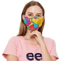 Abstract Cube Colorful  3d Square Pattern Fitted Cloth Face Mask (Adult)