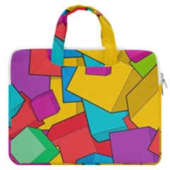 Abstract Cube Colorful  3d Square Pattern MacBook Pro 13  Double Pocket Laptop Bag