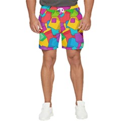 Abstract Cube Colorful  3d Square Pattern Men s Runner Shorts