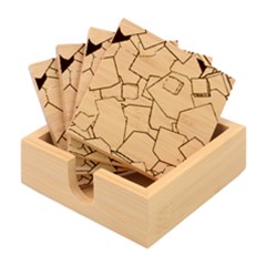 Abstract Cube Colorful  3d Square Pattern Bamboo Coaster Set