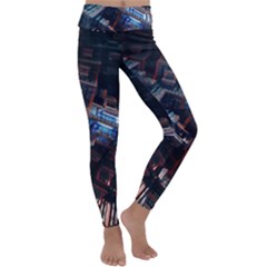 Fractal Cube 3d Art Nightmare Abstract Kids  Lightweight Velour Classic Yoga Leggings by Cemarart