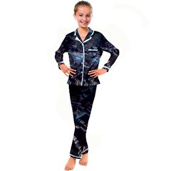 Fractal Cube 3d Art Nightmare Abstract Kids  Satin Long Sleeve Pajamas Set