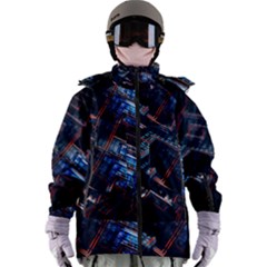 Fractal Cube 3d Art Nightmare Abstract Women s Zip Ski And Snowboard Waterproof Breathable Jacket by Cemarart