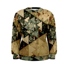 Triangle Geometry Colorful Fractal Pattern Women s Sweatshirt
