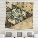 Triangle Geometry Colorful Fractal Pattern Square Tapestry (Large) View2