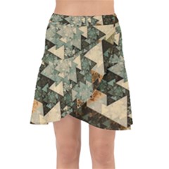 Triangle Geometry Colorful Fractal Pattern Wrap Front Skirt by Cemarart