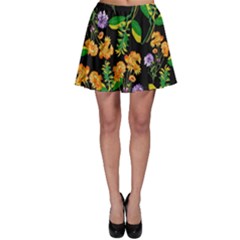 Flowers Pattern Art Floral Texture Skater Skirt