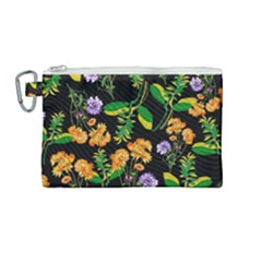 Flowers Pattern Art Floral Texture Canvas Cosmetic Bag (medium)