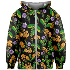Flowers Pattern Art Floral Texture Kids  Zipper Hoodie Without Drawstring by Cemarart