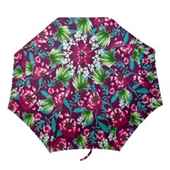 Flowers Pattern Art Texture Floral Folding Umbrellas