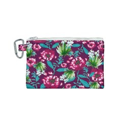 Flowers Pattern Art Texture Floral Canvas Cosmetic Bag (small)