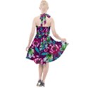 Flowers Pattern Art Texture Floral Halter Party Swing Dress  View2