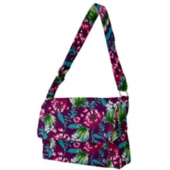 Flowers Pattern Art Texture Floral Full Print Messenger Bag (l)