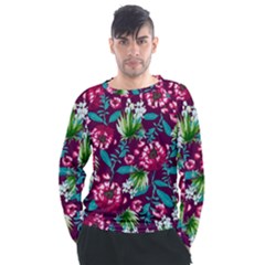 Flowers Pattern Art Texture Floral Men s Long Sleeve Raglan T-shirt