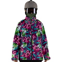Flowers Pattern Art Texture Floral Men s Zip Ski And Snowboard Waterproof Breathable Jacket