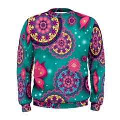 Floral Pattern Abstract Colorful Flow Oriental Spring Summer Men s Sweatshirt by Cemarart