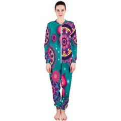 Floral Pattern Abstract Colorful Flow Oriental Spring Summer Onepiece Jumpsuit (ladies)