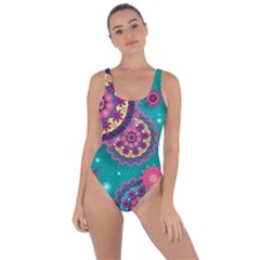 Floral Pattern Abstract Colorful Flow Oriental Spring Summer Bring Sexy Back Swimsuit
