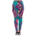 Floral Pattern Abstract Colorful Flow Oriental Spring Summer Lightweight Velour Leggings View2