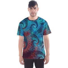 Fractal Art Spiral Ornaments Pattern Men s Sport Mesh T-shirt