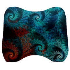 Fractal Art Spiral Ornaments Pattern Velour Head Support Cushion