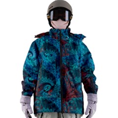 Fractal Art Spiral Ornaments Pattern Women s Zip Ski And Snowboard Waterproof Breathable Jacket by Cemarart