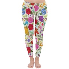 Colorful Flowers Pattern Classic Winter Leggings