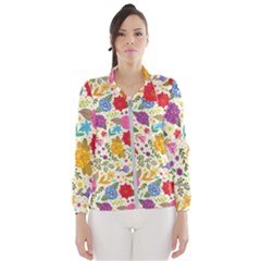 Colorful Flowers Pattern Women s Windbreaker