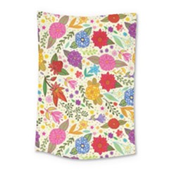 Colorful Flowers Pattern Small Tapestry by Cemarart