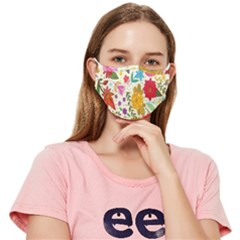 Colorful Flowers Pattern Fitted Cloth Face Mask (adult)
