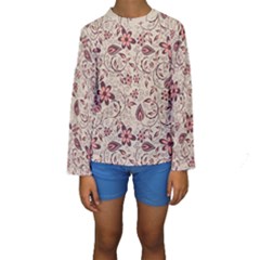 Violet Floral Pattern Flowers Vintage Flora Patterns Kids  Long Sleeve Swimwear