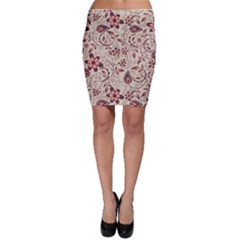 Violet Floral Pattern Flowers Vintage Flora Patterns Bodycon Skirt