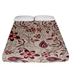 Violet Floral Pattern Flowers Vintage Flora Patterns Fitted Sheet (queen Size)