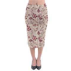 Violet Floral Pattern Flowers Vintage Flora Patterns Midi Pencil Skirt