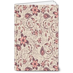 Violet Floral Pattern Flowers Vintage Flora Patterns 8  X 10  Softcover Notebook by Cemarart