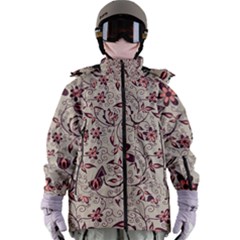 Violet Floral Pattern Flowers Vintage Flora Patterns Women s Zip Ski And Snowboard Waterproof Breathable Jacket by Cemarart