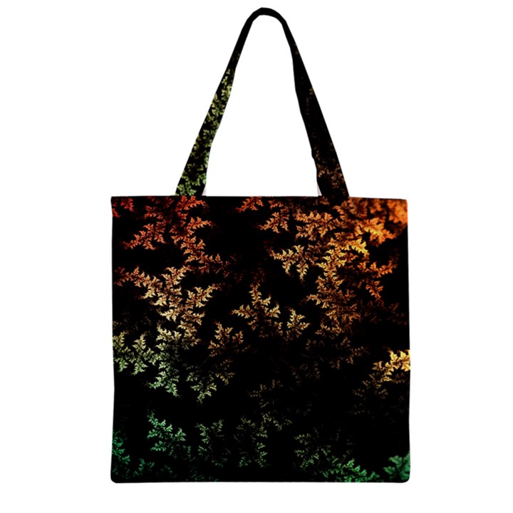 Fractal Patterns Gradient Colorful Zipper Grocery Tote Bag