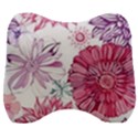 Violet Floral Pattern Velour Head Support Cushion View1