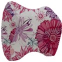 Violet Floral Pattern Velour Head Support Cushion View3
