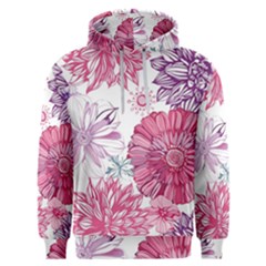 Violet Floral Pattern Men s Overhead Hoodie