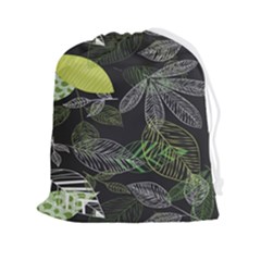 Leaves Floral Pattern Nature Drawstring Pouch (2xl)