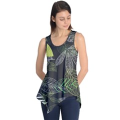 Leaves Floral Pattern Nature Sleeveless Tunic