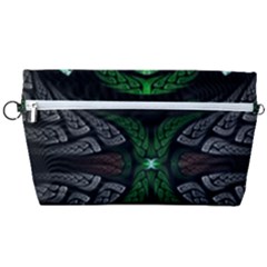 Fractal Green Black 3d Art Floral Pattern Handbag Organizer