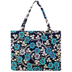 Blue Flower Floral Flora Naure Pattern Mini Tote Bag