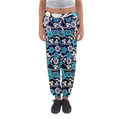 Blue Flower Floral Flora Naure Pattern Women s Jogger Sweatpants by Cemarart